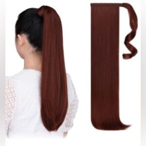 HSPCYGG Clip Ponytails Extension Wrap Around Straight Synthetic 22" color 350